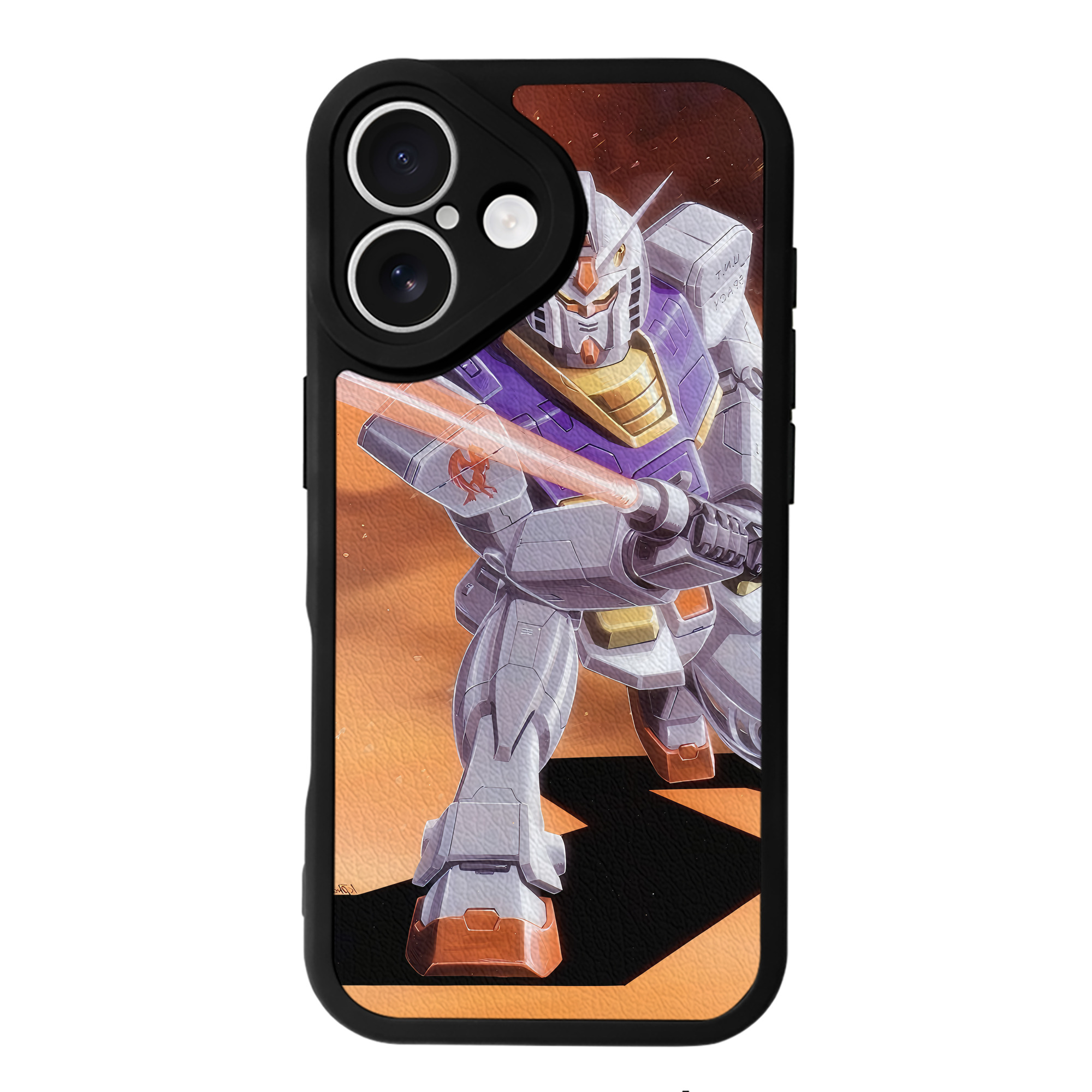 （画像用） 機動戦士ガンダム Mobile Suit Gundam 【iPhone 16シリーズ対応】シリコンスマホケース（レザー調） 材質：シリコン